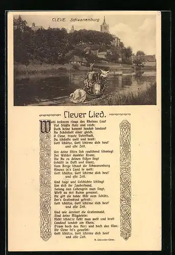AK Cleve, Schwanenburg, Text Clever Lied