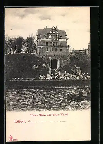 AK Lübeck, Kaiser Thor am Elb-Trave-Kanal