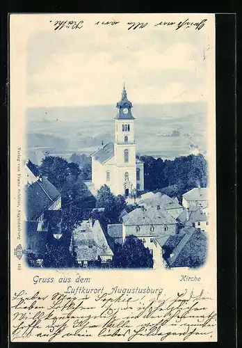 AK Augustusburg, Blick zur Kirche