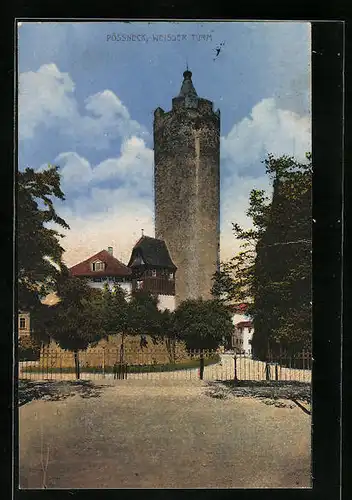 AK Pössneck / Thür., Weisser Turm