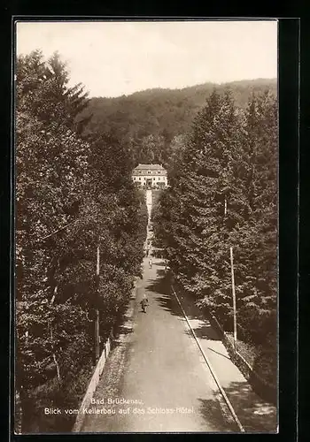 AK Bad Brückenau, Blick vom Kellerbau auf das Schloss-Hotel
