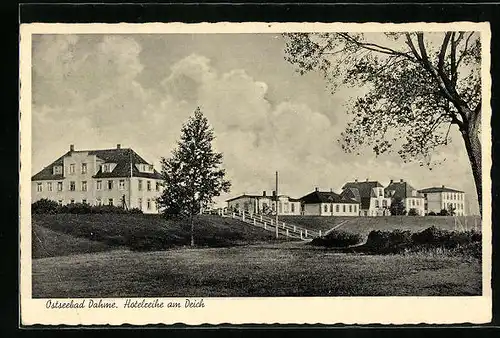 AK Dahme / Ostsee, Hotelreihe am Deich