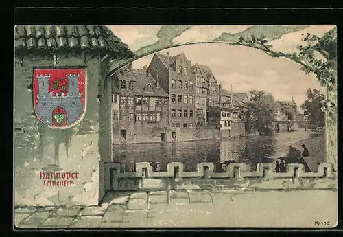 AK Hannover, Leineufer, Wappen