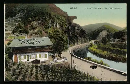 AK Walporzheim, Felsvorsprung Bunte Kuh und Restaurant Zur Felsidylle