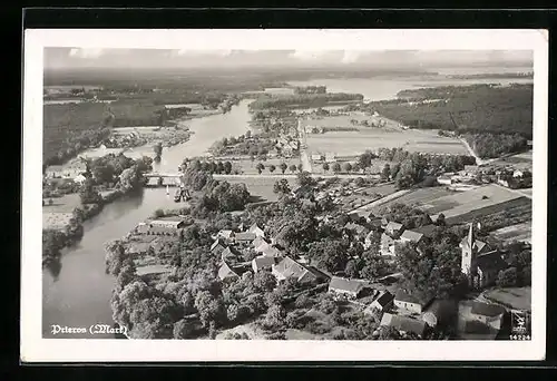AK Prieros / Mark, Ortsansicht vom Flugzeug aus gesehen