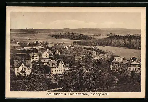 AK Braunsdorf / Zschopautal, Ortsansicht aus der Vogelschau