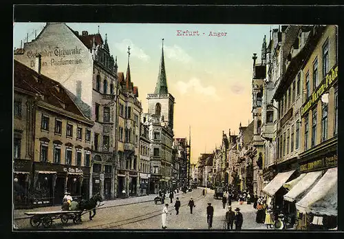 AK Erfurt, Anger, Blick zur Kirche