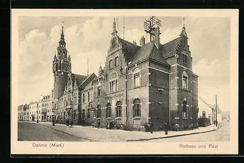 AK Dahme / Mark, Rathaus und Post