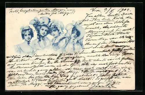 Künstler-AK M. Munk: Junge Damen mit Hut