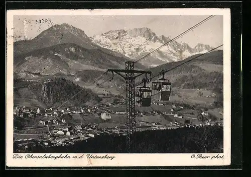 AK Berchtesgaden, Obersalzbergbahn mit dem Untersberg