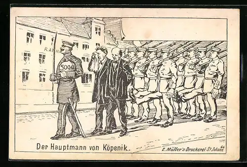 Künstler-AK Berlin, Der Haupmann von Köpenick