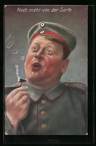 AK Rauchender Soldat in Uniform möchte mehr von der Sorte