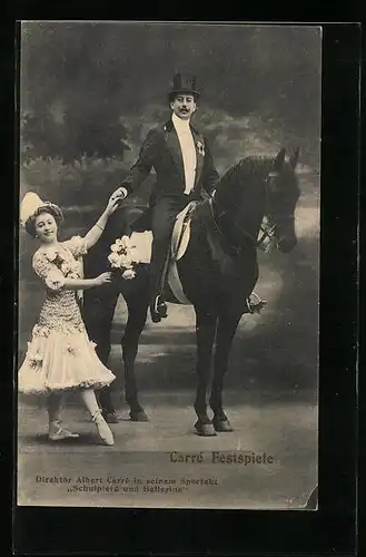 AK Carré Festspiele, Direktor Albert Carré in seinem Sportakt Schulpferd und Ballerina, Ballett