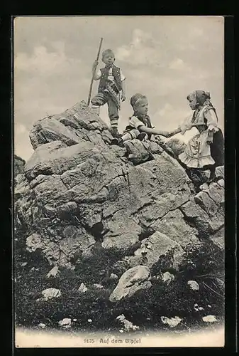AK Junge Bergsteiger Auf dem Gipfel