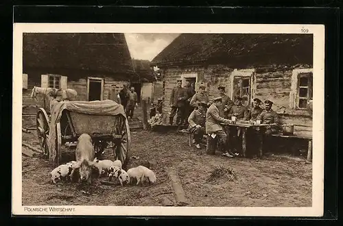 AK Soldaten in einer polnischen Gastwirtschaft, 1. Weltkrieg