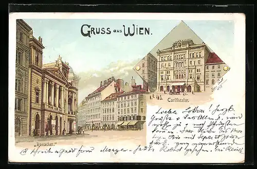 Lithographie Wien, Ronacher, Carltheater