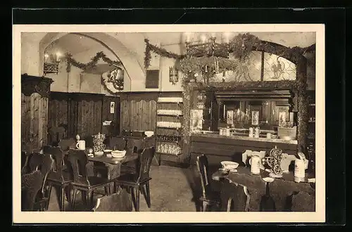 AK Wien, 500 Jahre Gasthaus Zur Linde u. Lindenkeller, Rotenturmstrasse 12, Innenansicht