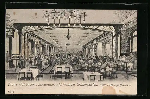 AK Wien, Restaurant Grinzinger Wintergarten, Tegetthoffstrasse 1