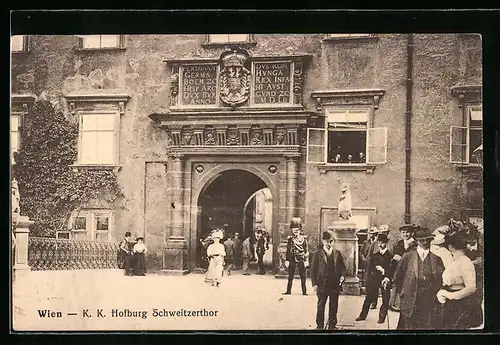 AK Wien, K. K. Hofburg, Schweitzertor