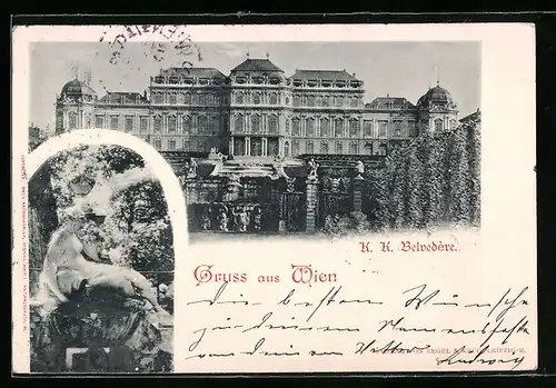 AK Wien, K. K. Belvedère, Statue