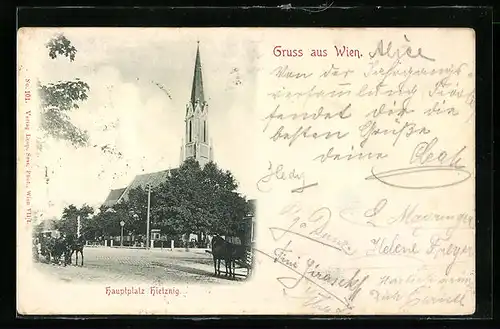 AK Wien-Hietzing, Strassenpartie am Hauptplatz