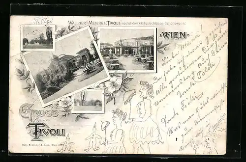 AK Wien, Tivoli, Wallner`s Meierei nächst dem K. K. Lustschloss Schönbrunn