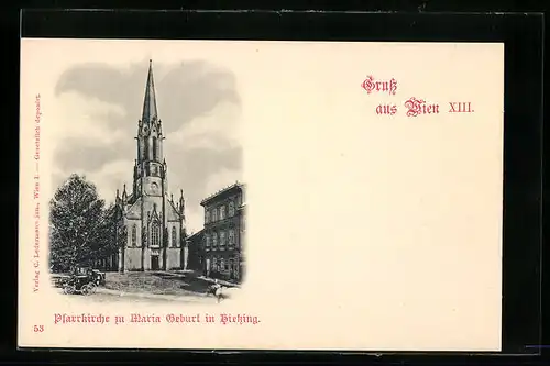 AK Wien, Pfarrkirche zu Maria Geburt in Hietzing