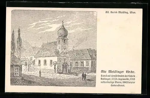 Künstler-AK Wien, Alte Meidlinger Kirche