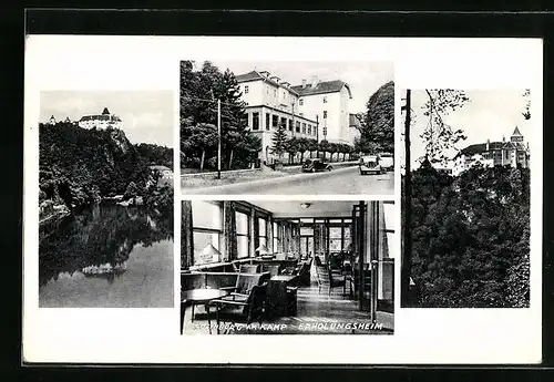 AK Rosenburg am Kamp, Erholungsheim, Strassenpartie, Flusspartie