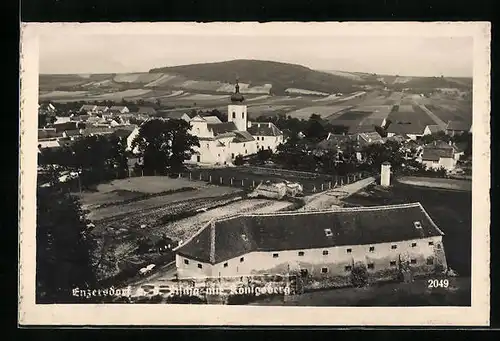 AK Enzersdorf, Ortsansicht mit Kirche aus der Vogelschau