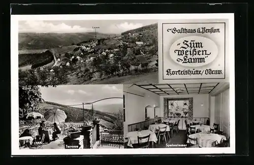 AK Kortelshütte /Odenwald, Gasthaus und Pension Zum weissen Lamm, Bes. Frieda Emmerich