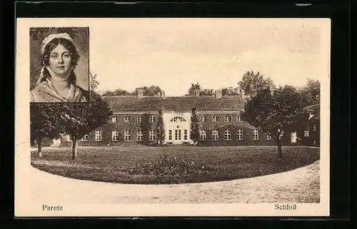 AK Paretz, Vorderansicht des Schlosses