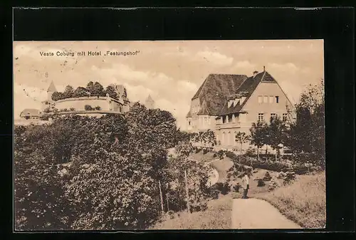 AK Coburg, Veste mit Hotel Festungshof