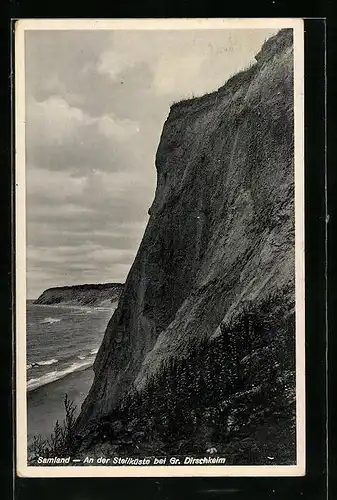 AK Gr. Dirschkeim /Samland, Blick auf die Steilküste