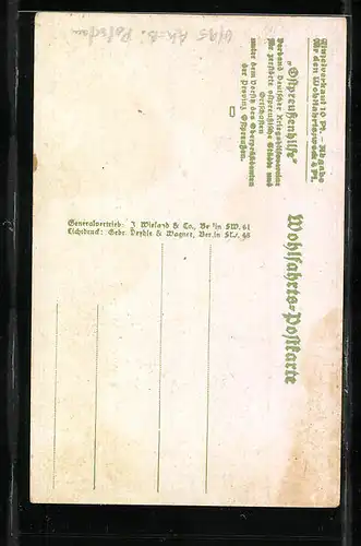 AK Domnau, Blick auf die Kirche, Kriegsschäden