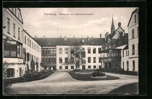 AK Flensburg, Hofansicht der Diakonissenanstalt