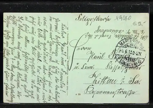 AK Marienberg i. Sa., Ortsansicht mit Kirche