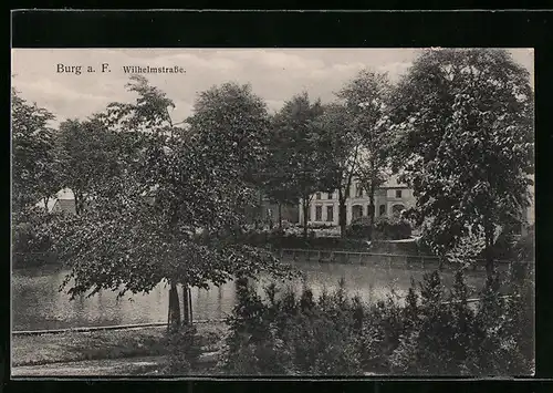 AK Burg a. F., Ortspartie mit See