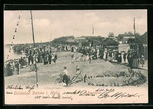 AK Dahme i. Holst., Strandpartie mit Badegästen beim Strandfest