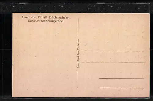 AK Nöschenrode-Wernigerode, Harzfriedeheim, Christl. Erholungsheim