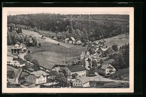 AK Oberlochmühle im Schweinitztal, Fliegeraufnahme vom Ort