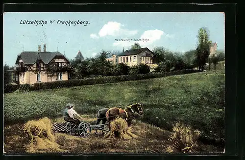 AK Lützelhöhe b. Frankenberg, Partie beim Restaurant Lützelhöhe