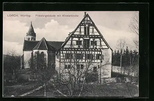AK Lorch /Württbg., Prälaturgebäude mit Klosterkirche