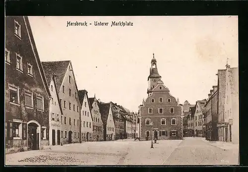 AK Hersbruck, Unterer Marktplatz mit Geschäften