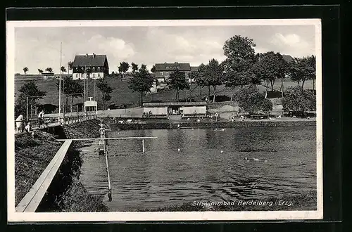 AK Heidelberg i. Erzg., Schwimmbad mit Besuchern