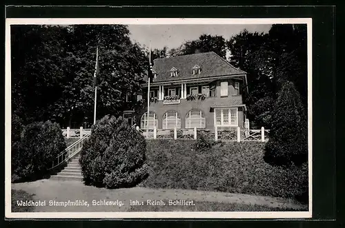 AK Schleswig, Waldhotel Stampfmühle von Reinh. Schillert