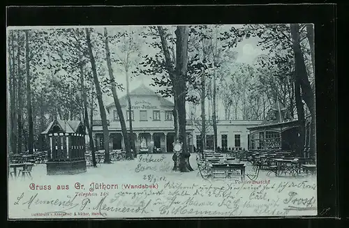 Mondschein-AK Gr. Jüthorn /Wandsbek, Hotel-Pension Gross-Jüthorn, Vorderansicht