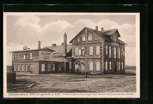 AK Wenningstedt /Sylt, Hamburger Erholungsheim, Oberrealschule-Bogenstrasse