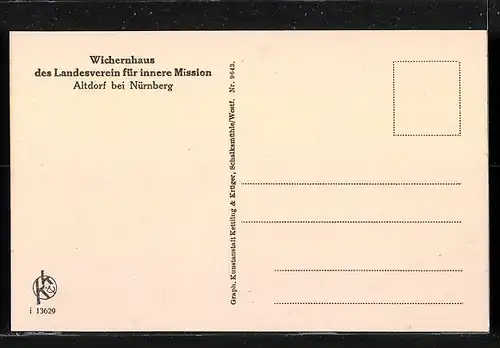 AK Altdorf b. Nürnberg, Wichernhaus des Landesverein f. innere Mission, Speisesaal