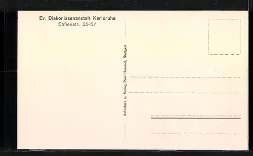 AK Karlsruhe, Ev. Diakonissenanstalt, Garten, Sofienstr. 55-57